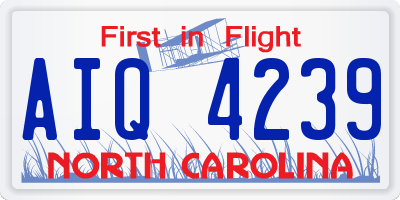 NC license plate AIQ4239