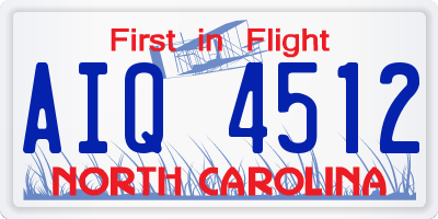 NC license plate AIQ4512