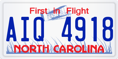 NC license plate AIQ4918
