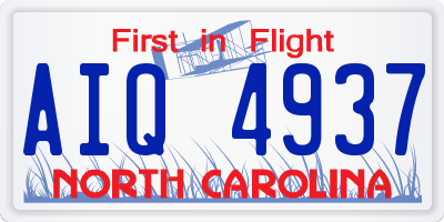 NC license plate AIQ4937