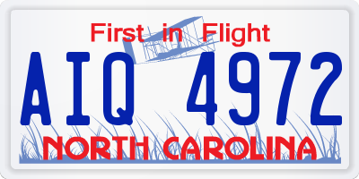 NC license plate AIQ4972