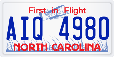 NC license plate AIQ4980