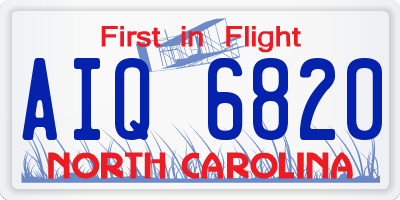 NC license plate AIQ6820