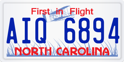 NC license plate AIQ6894
