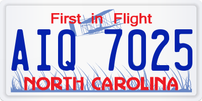 NC license plate AIQ7025