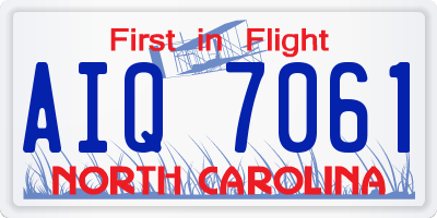 NC license plate AIQ7061