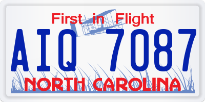 NC license plate AIQ7087