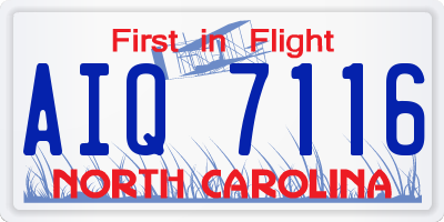 NC license plate AIQ7116