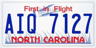 NC license plate AIQ7127