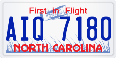 NC license plate AIQ7180