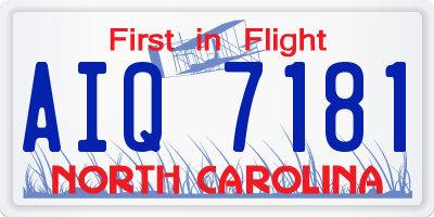NC license plate AIQ7181