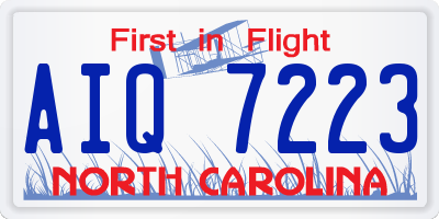 NC license plate AIQ7223