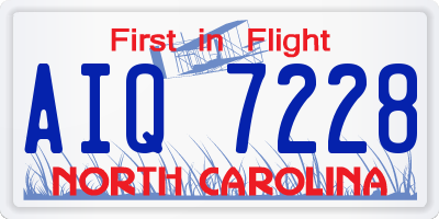NC license plate AIQ7228