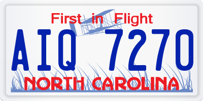 NC license plate AIQ7270