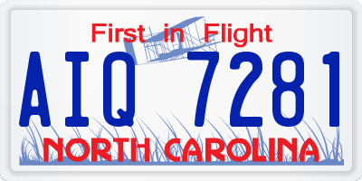 NC license plate AIQ7281