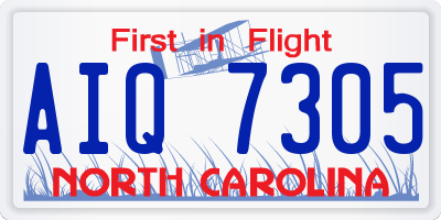 NC license plate AIQ7305