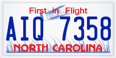 NC license plate AIQ7358