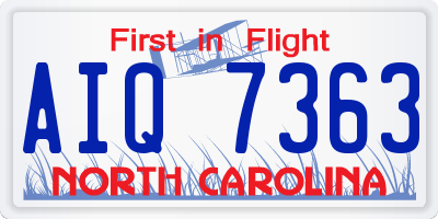 NC license plate AIQ7363