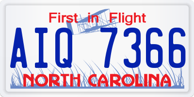 NC license plate AIQ7366