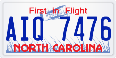NC license plate AIQ7476