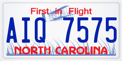 NC license plate AIQ7575