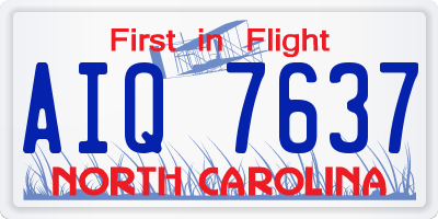 NC license plate AIQ7637
