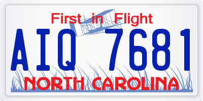 NC license plate AIQ7681