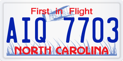 NC license plate AIQ7703