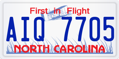 NC license plate AIQ7705