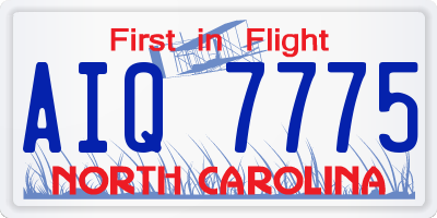 NC license plate AIQ7775