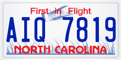 NC license plate AIQ7819