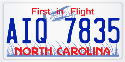 NC license plate AIQ7835