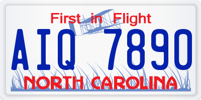 NC license plate AIQ7890