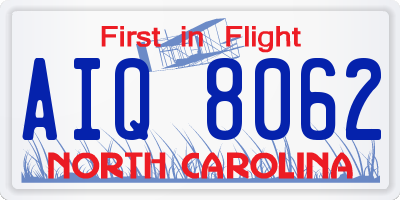 NC license plate AIQ8062