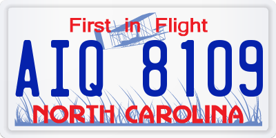 NC license plate AIQ8109