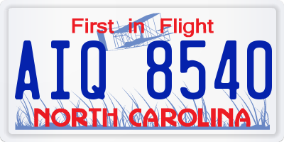 NC license plate AIQ8540