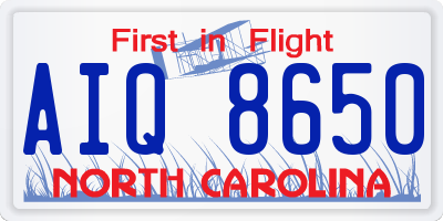 NC license plate AIQ8650