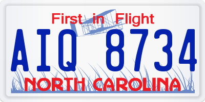 NC license plate AIQ8734
