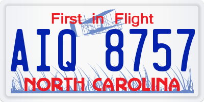 NC license plate AIQ8757