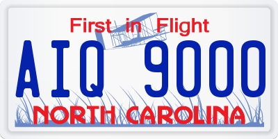 NC license plate AIQ9000