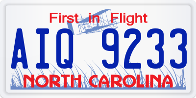 NC license plate AIQ9233