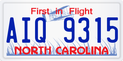 NC license plate AIQ9315