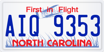 NC license plate AIQ9353