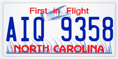 NC license plate AIQ9358
