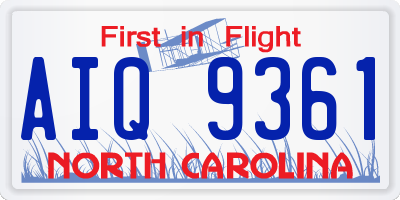NC license plate AIQ9361