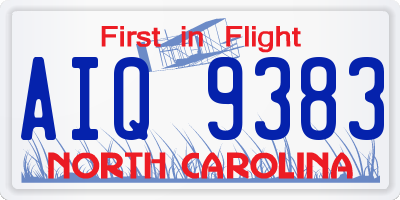 NC license plate AIQ9383