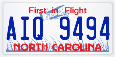 NC license plate AIQ9494