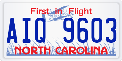 NC license plate AIQ9603