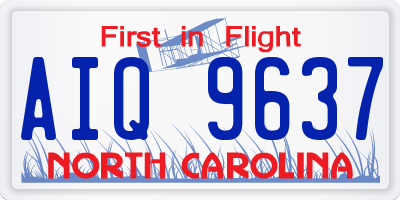 NC license plate AIQ9637