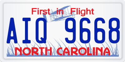 NC license plate AIQ9668